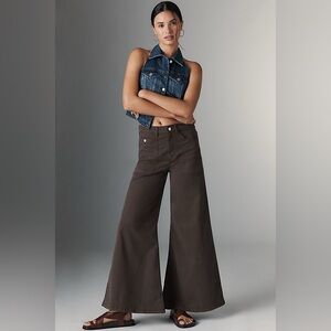 Pilcro High Rise Wide Leg Flare Pants